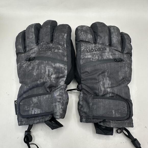 Burton GORE-TEX Waterproof Gloves Mens XL Black Gray Leather Palm Snowboard Ski - Picture 1 of 6